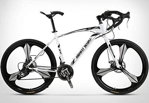 Rennräder : AXWT Bicycle 26 Zoll Fahrrad 27 mit Variabler Geschwindigkeit Positionierung High Carbon Stahlrahmen-Straßen-Fahrrad-Stadt Mehrzweck Fahrrad Einrad Doppelscheibenbremse Lenkerdesign (Color : Blau)