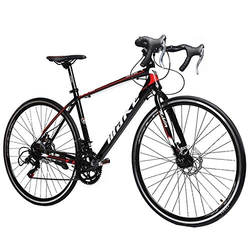 Rennräder : AZYQ Adult Rennrad, Jungen Mdchen 14-Gang Leichtes Aluminium Rennrad, Doppelscheibenbremse Rennrad, 700C Rder, Rot, rot