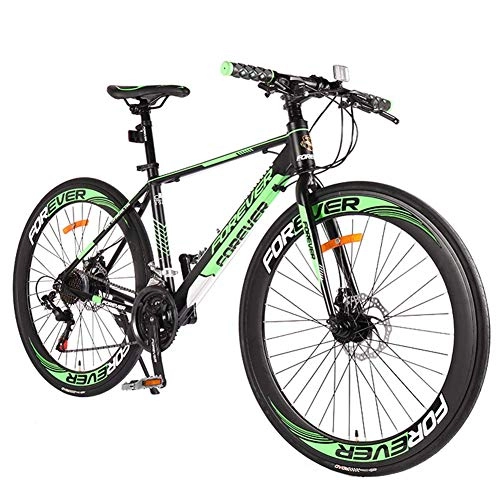 Rennräder : AZYQ Adult Rennrad, Scheibenbremsen Rennrad, 21-Gang Leichtmetall Rennrad aus Aluminium, Männer Frauen 700C Räder Rennrad, Grün, Grün