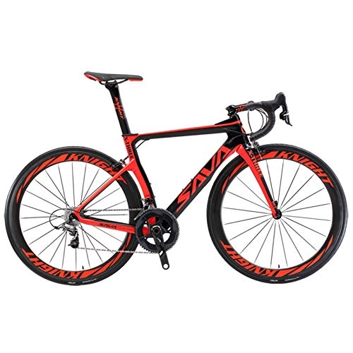 Rennräder : BIKERISK Carbon-Straßen-Fahrrad 700C Carbon-Bike Racing Rennrad Carbon-Fahrrad mit Shimano Ultegra R8000 22 Geschwindigkeit Fahrrad Velo de Route, Rot, 47cm