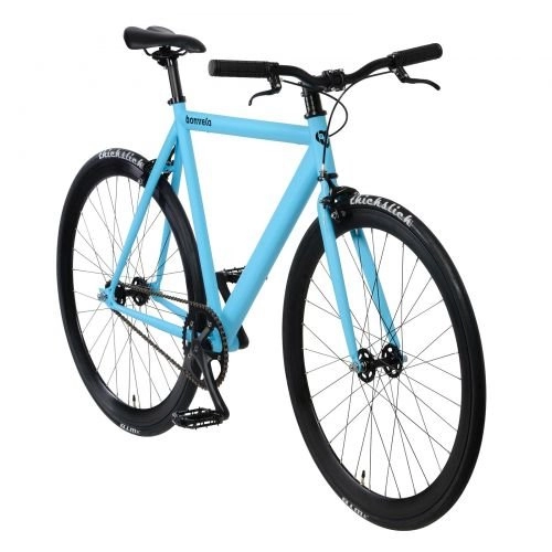 Rennräder : bonvelo Singlespeed Fixie Fahrrad Blizz Into The Blue (Medium / 53cm für Körpergrößen von 160cm bis 171cm)