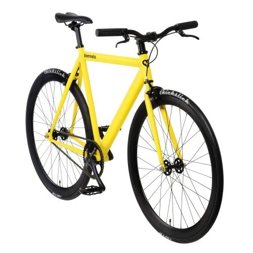 Rennräder : bonvelo Singlespeed Fixie Fahrrad Blizz Mellow Yellow Rahmengröße (XL / 59cm für Körpergrößen ab 181cm)