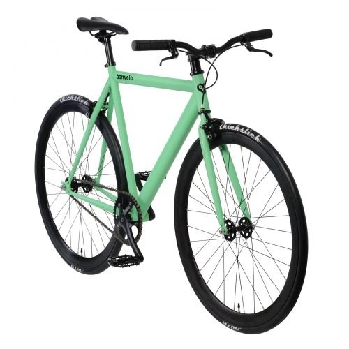 Rennräder : bonvelo Singlespeed Fixie Fahrrad Blizz Velvet Green (53cm / Medium für Körpergrößen von 162cm bis 171cm)