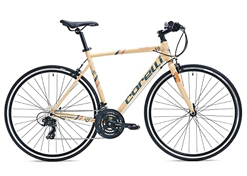 Rennräder : Corelli Unisex-Adult Bicycle Fahrrad 28"-FIT Bike, Aluminium Rahmen, Starrgabel, braun, One Size