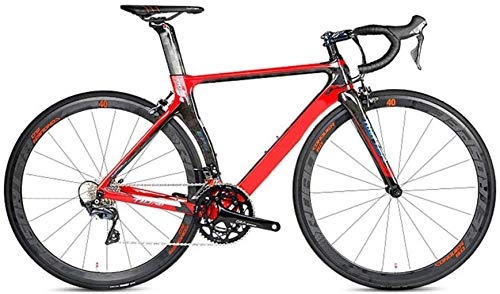 Rennräder : CSS Rennrad Hochmodul Carbonrahmen 22-Gang 700C 23C Fahrrad, Rennradrennen, Erwachsene Mnner und Frauen 6-6, rot