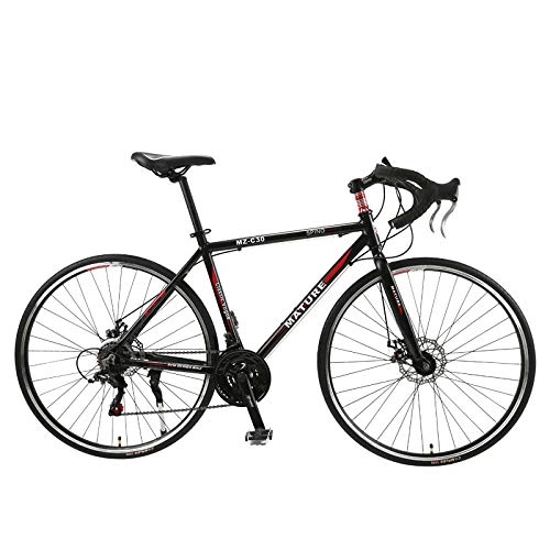 Rennräder : cuzona 700C Rennrad 21 / 27 / 30 Geschwindigkeit ultraleichte Aluminiumlegierung Rahmen Doppelscheibenbremse hochwertige Student Adult Rennrad-Fahrrad-27S_Black_red