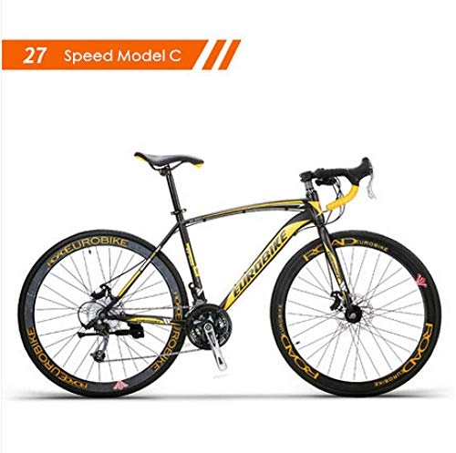 Rennräder : cuzona Carbon Stahlrahmen 700C Rad 21 / 27 Geschwindigkeit Scheibenbremse Rennrad Outdoor Sport Radfahren Rennrad-C_Black_Yellow