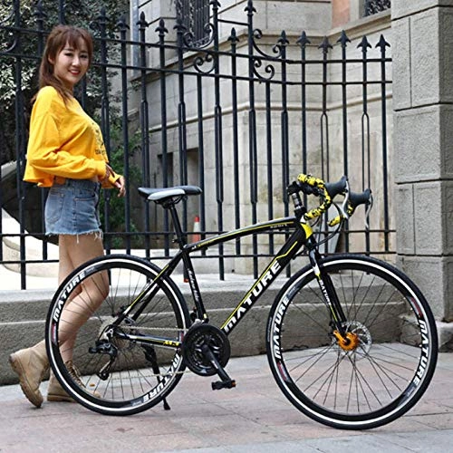 Rennräder : cuzona Rennrad 21 30 33 Geschwindigkeit ultraleichte Aluminiumlegierung Doppelscheibenbremsen Fahrradkurve mit Variabler Geschwindigkeit Student Fahrradrennrad-21speed_Bend_by