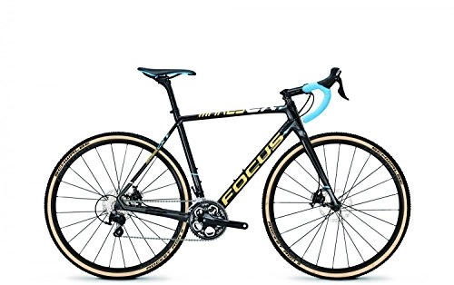 Rennräder : Cyclocross Roadbike Focus MARES CX Shimano 105 22 Gang CARBON, Rahmenhöhen:51;Farben:carbon / liteblue(cream)