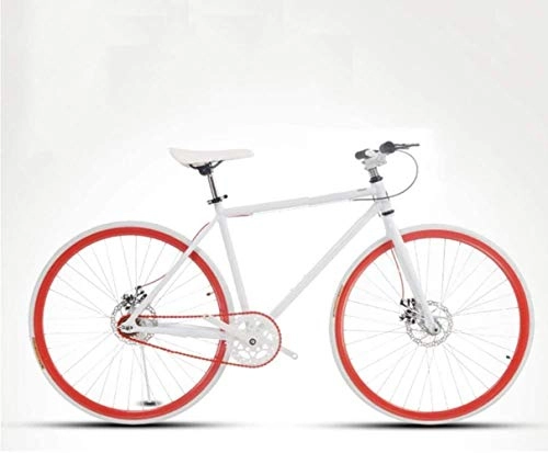 Rennräder : DALUXE Rennrad Fr Mnner Und Frauen, Einfaches Fahrrad, Erwachsene Frauen Fahrrad, Sportwagen, 26 / 24 Zoll Zwei, Pneumatic Racing (rot und wei), XL