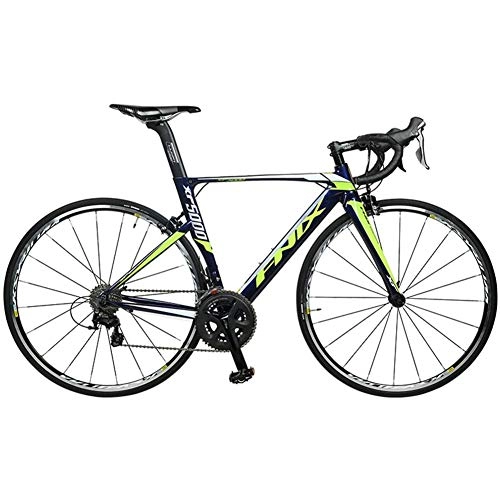 Rennräder : DJYD Rennrad, 22 Geschwindigkeit Leichte Aluminium-Straßen-Fahrrad, Männer Frauen Rennrad, Carbon-Faser-Gabel, Stadt-Pendler-Fahrrad, Blau, 470 FDWFN (Color : Blue, Size : 500)