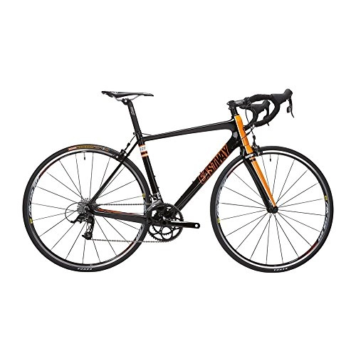 Rennräder : Eastway Herren R 2.0 Carbon Road Bike schwarz schwarz / orange L
