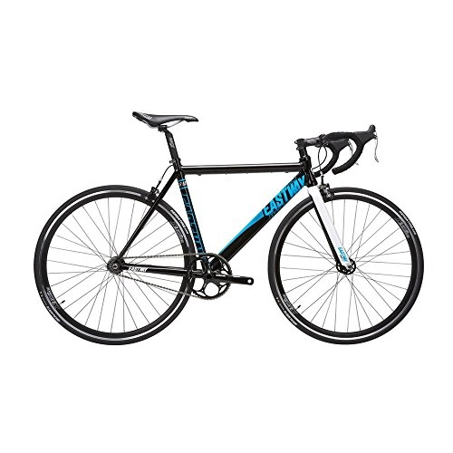 Rennräder : Eastway Herren 's TR 1.0 Single Speed Track Bike schwarz schwarz / blau L