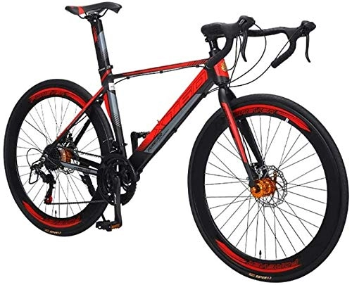 Rennräder : EMPTY 14-Geschwindigkeit Variable Geschwindigkeit Rennrad 700C gebogener Griff Aluminium Rahmen mit Zwei mechanischer Scheibenbremse Männer und Frauen Mountain Sport Bike, Rot (Color : Red)