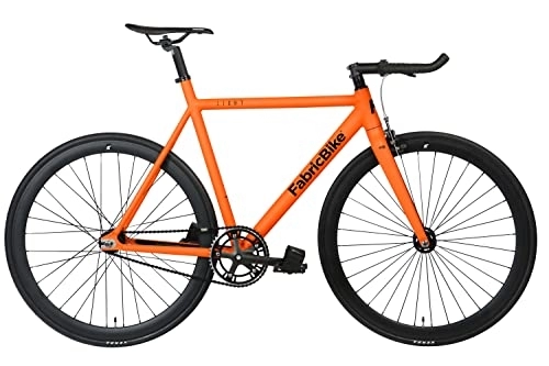 Rennräder : FabricBike Light - Fixed Gear Fahrrad, Single Speed Fixie Starre Nabe, Aluminium Rahmen und Gabel, Räder 28", 4 Farben, 3 Größen, 9.45 kg (Größe M) (Light Army Orange, L-58cm)