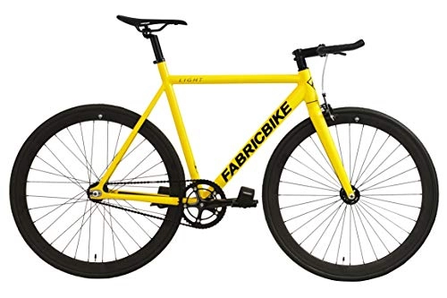 Rennräder : FabricBike Light - Fixed Gear Fahrrad, Single Speed Fixie Starre Nabe, Aluminium Rahmen und Gabel, Wheels 28", 4 Colours, 3 Sizes, 9.45 kg (M Size) (Light Matte Yellow, L-58cm)