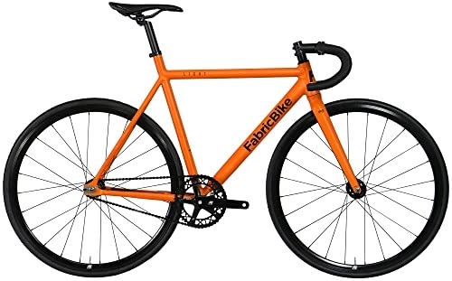 Rennräder : FabricBike Light PRO - Fixed Gear Fahrrad, Single Speed Fixie Starre Nabe, Aluminium Rahmen und Gabel, Räder 28", 6 Farben, 3 Größen, 8.45 kg (Größe M) (Light Pro Army Orange, S-50cm)