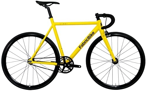 Rennräder : FabricBike Light PRO - Fixed Gear Fahrrad, Single Speed Fixie Starre Nabe, Aluminium Rahmen und Gabel, Räder 28", 6 Farben, 3 Größen, 8.45 kg (Größe M) (M-54cm, Light Pro Matte Yellow)