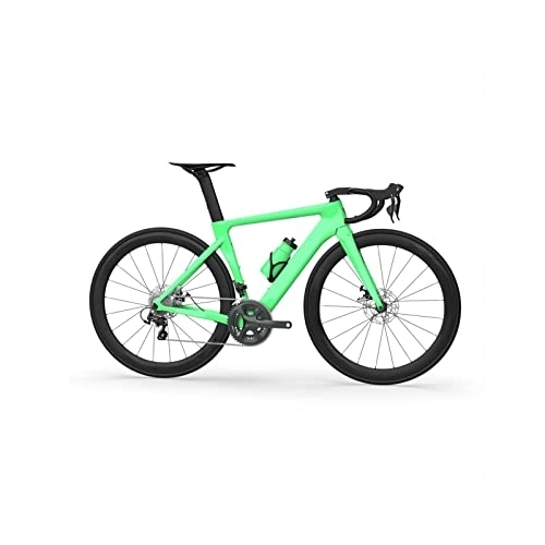 Rennräder : Fahrräder für Erwachsene Carbon Fiber Road Bike Complete Road Bike Kit Cable Routing Compatible (Color : Green, Size : M)