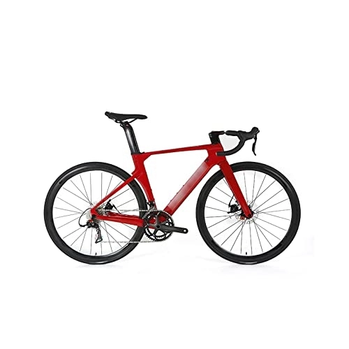 Rennräder : Fahrräder für Erwachsene Off Road Bike Carbon Frame 22 Speed Thru Achse 12 x 142 mm Disc Brake Carbon Fiber Road Bike (Color : Red, Size : 46cm)