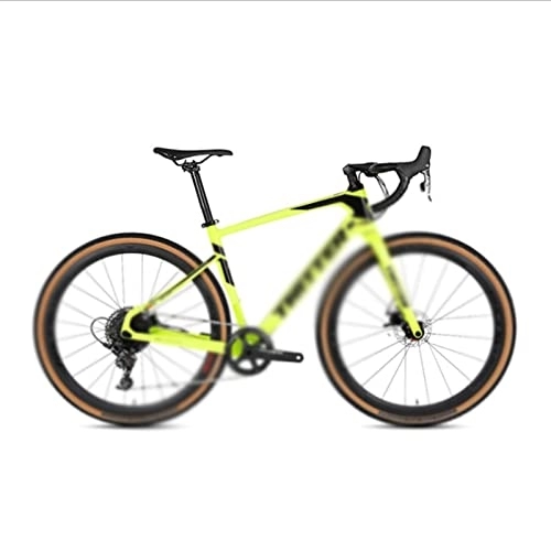 Rennräder : Fahrräder für Erwachsene Road Bike 700C Cross Country 11 Speed 40C Reifen für hydraulische Bremskettenschaltung (Color : Yellow, Size : 11_51CM)