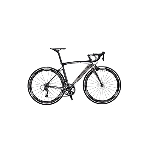 Rennräder : Fahrräder für Erwachsene Road Bike Carbon 700c Bicycle Carbon Road Bike with 18 Speeds Racing Road Bike Carbon Fiber Bike (Color : Gray, Size : 18speed)