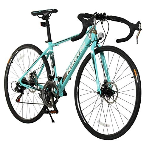 Rennräder : FANG 14 Gang-Schaltung Rennrad Fahrrad, 27 Zoll Erwachsene Aluminium Rahmen Ultra-Licht Fahrrad, Scheibenbremsen Trekkingrad, 700 * 25C Reifen, Blau