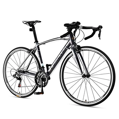 Rennräder : FANG 16 Gang-Schaltung Rennräder, Ultra-Licht Fahrrad für Damen und Herren, Alu-Rahmen, Doppel-V-Bremse Race Rennrad für Körpergrößen ab 165-185cm, Silber, Advanced