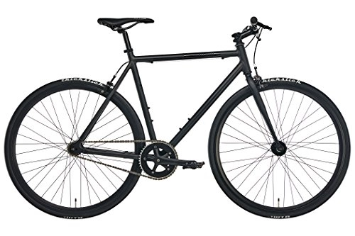 Rennräder : Fixie Urban-Bike Blackheath Black 2018 ist EIN leichtes City-Rad in Matt-Schwarz | Cooles Fixed-Gear Fahrrad mit 28-Zoll Reifen