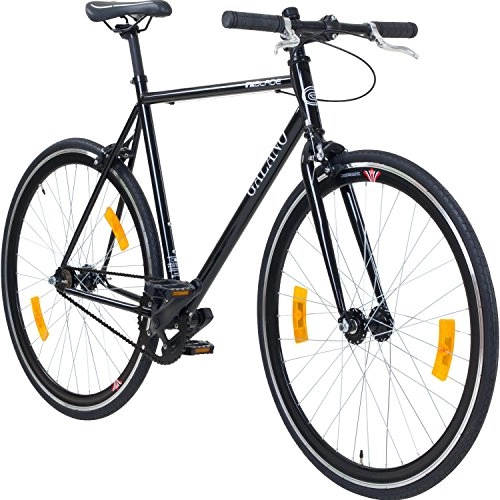 Rennräder : Galano 700C 28 Zoll Fixie Singlespeed Bike Blade 5 Farben zur Auswahl, Rahmengrösse:59 cm, Farbe:schwarz / schwarz