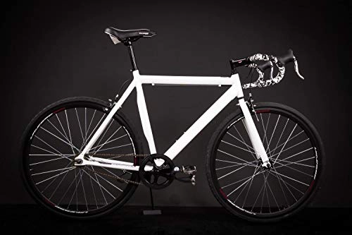 Rennräder : GIORDANO 28" Zoll Alu Rennrad Single Speed Race Bike Fixi Fahrrad Fixed Gear Rh 56cm Weiss