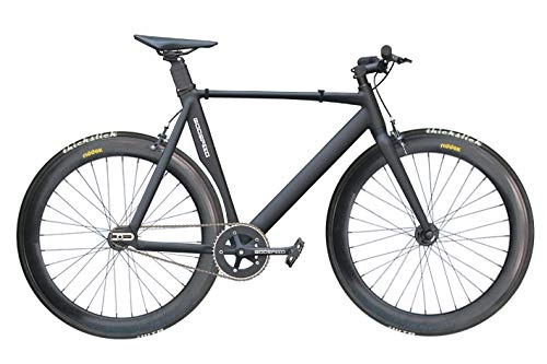 Rennräder : Godspeed Singlespeed Fixie 700C 28" Fahrrad Rennrad Aluminium Rahmen Schwarz matt Speedy 60 - DUS (55cm (Körpergröße: 165-180cm))