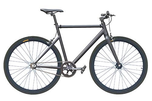 Rennräder : Godspeed Singlespeed Fixie 700C 28" Fahrrad Rennrad Leichter Aluminium Aero-Rahmen Fast 40 - BKK Schwarz matt (55 cm)