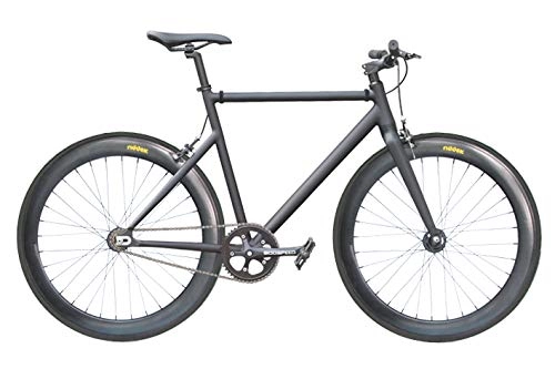 Rennräder : Godspeed Singlespeed Fixie 700C 28" Fahrrad Rennrad Leichter Aluminium Aero-Rahmen Fast 60 - KUL Schwarz matt (55 cm)
