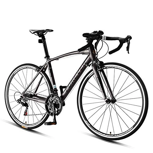 Rennräder : GONGFF 16-Gang-Rennrad, Herren-Damen-Rennrad, ultraleichtes Aluminiumrahmenrad, 700 * 25C-Räder, perfekt für Touren auf Straßen- oder Schotterwegen, grau, Standard