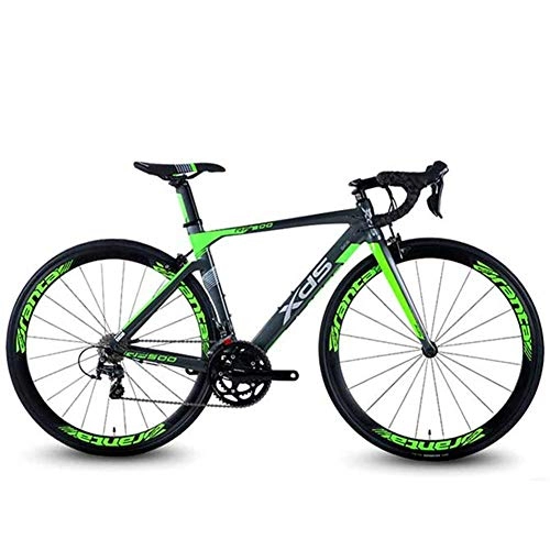Rennräder : GONGFF 20-Gang-Rennrad, leichtes Aluminium-Rennrad, Schnellverschluss-Rennrad, perfekt für Straßen- oder Dirt-Trail-Touren, grün, 460-mm-Rahmen