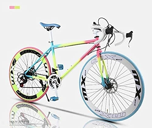 Rennräder : GuanLaoGe Mountainbike für Erwachsene - Rennrad, 24-Gang-26-Zoll-Fahrräder, Doppelscheibenbremse, Rahmen aus Kohlenstoffstahl, Rennradrennen, Männer und Frauen Erwachsene, B, Gigh End