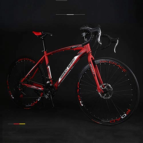 Rennräder : Hadishi 26In Rennräder, Mountainbike Adult High Carbon Stahl Doppelscheibenbremse Fahrrad-24-Gang-Fahrrad -Juvenile Student Single Speed ​​Rutschfestes Rennrad, Rot