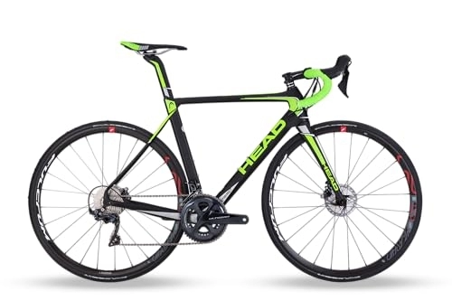 Rennräder : HEAD Unisex – Erwachsene I-Speed Race Rennrad, matt schwarz / grün, 52