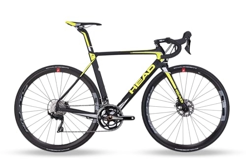 Rennräder : HEAD Unisex – Erwachsene I-Speed Team Rennrad, matt schwarz / gelb, 52