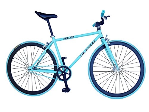 Rennräder : Helliot Bikes Erwachsene Fahrrad Single Speed Fixie Tribeca H27 Bike, Grün, M