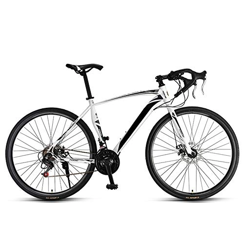 Rennräder : Hisunny Rennrad, 700C Aluminiumrahmen Rennräder, 21-Gang Shimano-Getriebe Gravel Bike für Damen und Herren White
