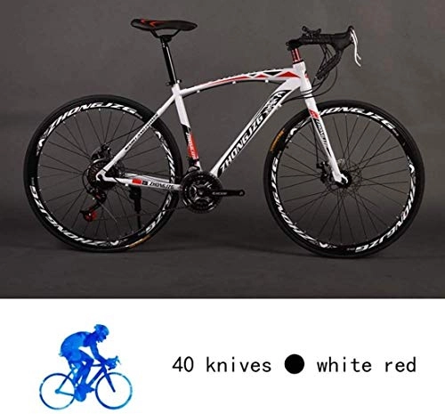 Rennräder : HongLianRiven BMX Mountainbike, Rennrad, Hard Tail Bike, 26 Zoll Fahrrad, Carbon Steel Adult Bike, 21 / 24 / 27 / 30 Speed Bike, Buntes Fahrrad 6-20 (Color : White Red, Size : 30 Speed)