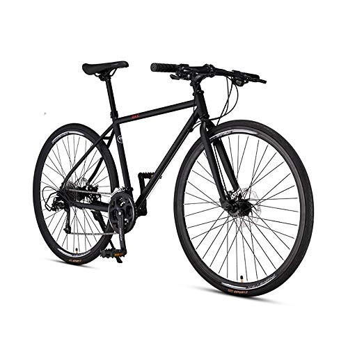 Rennräder : HYCBTC 27-Zoll-Rennrder, High Carbon Stahl Mountain Bike Dual Disc Brake, 27 Geschwindigkeit Fahrrad, 700c fr Mnner und Frauen Fahrrder, Silber