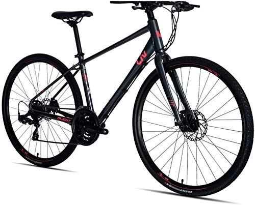 Rennräder : IMBM Frauen Rennrad, 21 Geschwindigkeit Leichte Aluminium-Rennrad, Straßen-Fahrrad mit Mechanische Scheibenbremsen, ideal for die Straße oder Schmutz Trail Touring (Color : Black, Size : S)