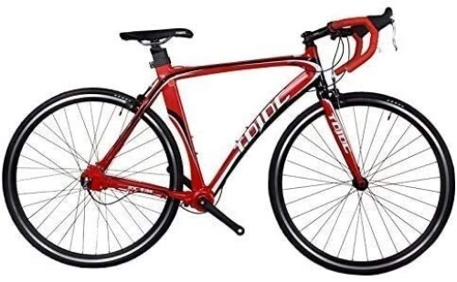Rennräder : JINHH 700C Professional Rennrad für Männer & Frauen, Studentenfahrrad, hochpräziser Wellenantrieb, kettenlos, innere 3-Gang (Farbe: Rot A)