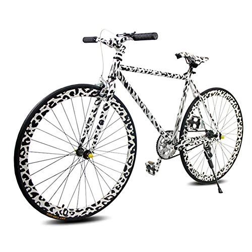 Rennräder : Joyfitness Leichter 24-Zoll-Rad Fixie Rennrad Single Speed ​​Flip, Black+White