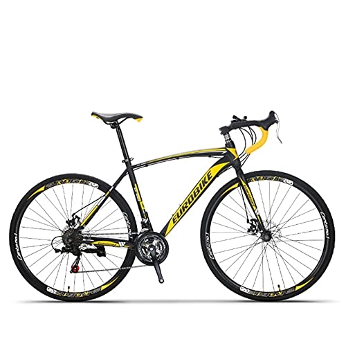 Rennräder : Jugend- und Erwachsenen-Mountainbike, Outoad-Mountainbike, Aluminium- und Stahlrahmen, 21 Geschwindigkeiten 26-Zoll, volles Suspension MTB-Bikes, Doppelscheibenbremsfahrräder (Color : Yellow)