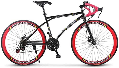 Rennräder : JYTFZD WENHAO Rennrad, 24-Gang-26-Zoll-Fahrräder, doppelte Scheibenbremse, hoher Kohlenstoffstahlrahmen, Rennrad-Rennrad, Herren und Frauen-Erwachsene (Farbe: c) (Color : D)