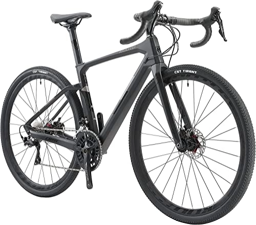 Rennräder : KOOTU Carbon Rennrad, 700C Gravel Bike für Männer, Scheibenbremse Carbon Fiber Rennrad mit 105 R7000 22S Contineltal Reifen
